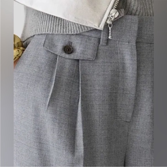 J. Crew Collection Wool-Blend Pleated Wide Leg Trouser Pants Sz 16 - Picture 12 of 13